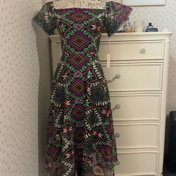 Alex Marie Multicolor Geometric Midi Dress - Picture 3 of 11